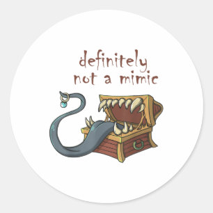 Roleplaying Rpg Mimic Meme Joke Engagement Bride G Classic Round Sticker