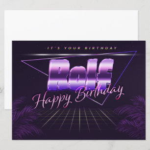 Rolf Name Vorname lila retro Karte Geburtstag Card