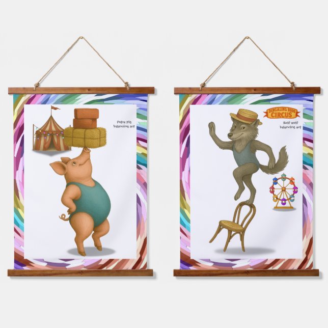 Rolf & Petra balancing act Hanging Tapestry (Double)