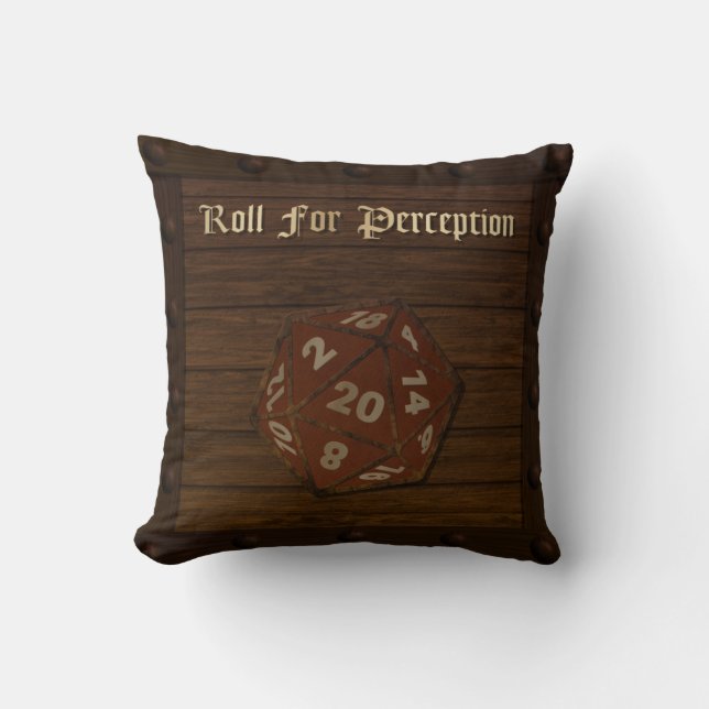 Roll For Perception Throw Pillow (Front)