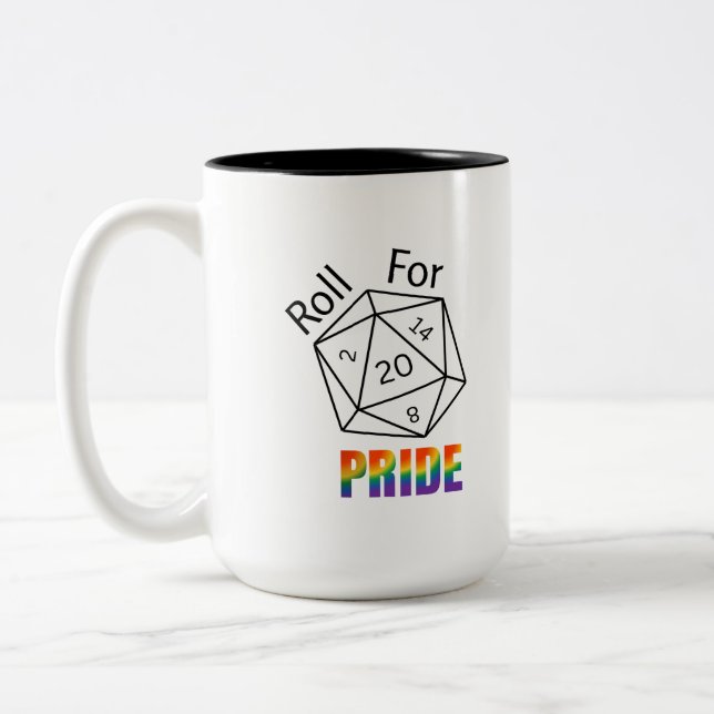 Roll For Pride Two-Tone Coffee Mug (Left)