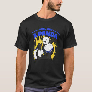 Roll Like A Panda   Bjj Jiu Jitsu Blue Belt Panda T-Shirt