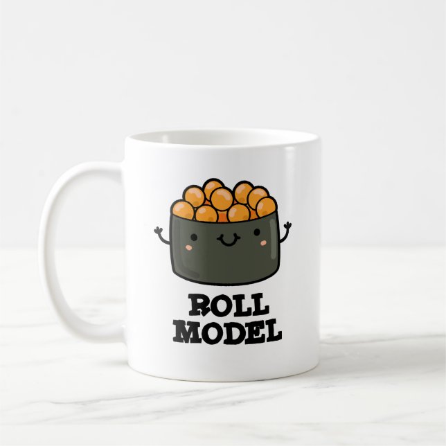 Roll Model Funny Food Sushi Roll Pun  Coffee Mug (Left)