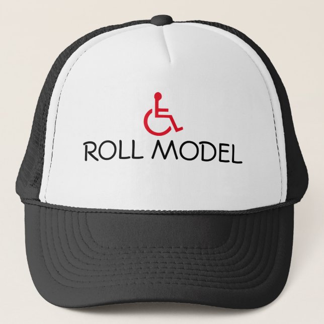 Roll Model Wheelchair Handicapped Trucker Hat (Front)
