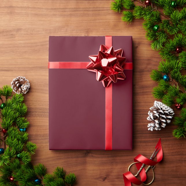 Roll of Solid Autumn Burgundy Wrapping Paper (Holiday Gift)