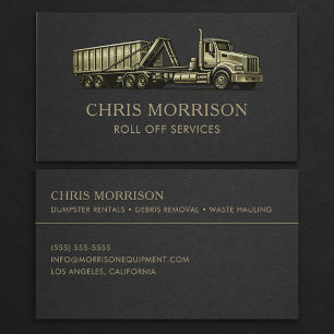 Roll Off Dumpster Services Professional Business Card