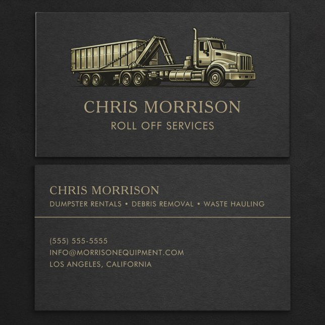 Roll Off Dumpster Services Professional  Business Card (Creator Uploaded)
