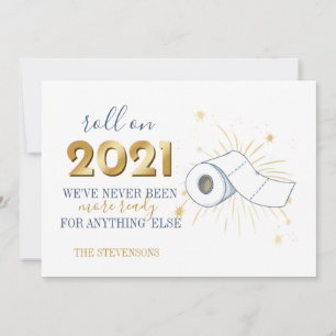 Roll On 2021 Happy New Year Funny Personalise Holiday Card