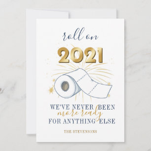 Roll On 2021 New Year Personalised Holiday Card
