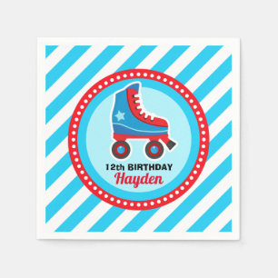 Roll on over! Roller Skate Sport Birthday Napkin