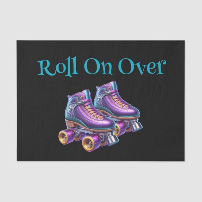 Roll On Over Rollerskate Birthday Party Tissue Paper (Front)