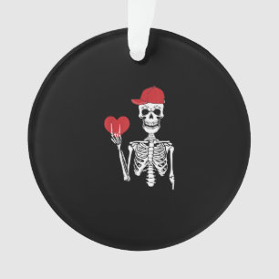 Roll Skeleton Hands Heart Valentines Day Skull Ornament