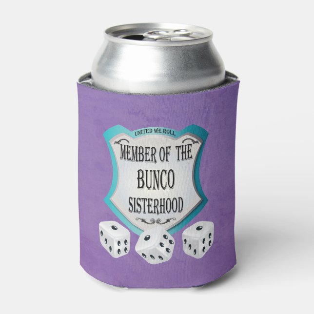Roll The Dice Purple Friends Bunco Sisterhood Can Cooler (Can Front)