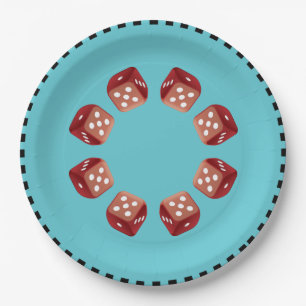 Roll The Red Dice Paper Plate