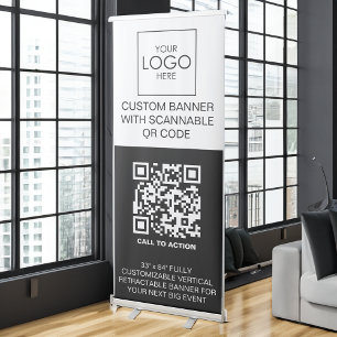 Roll Up Event Signage With QR Code Advertising Retractable Banner