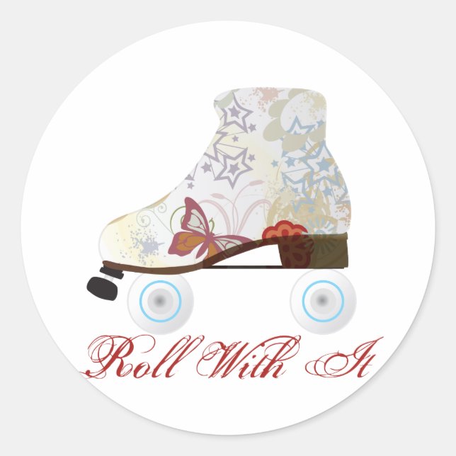 Roll With It Roller Skating Sticker (Front)