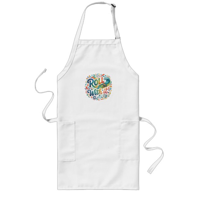 Roll with It T-Shirt – Funny Sushi Lover Graphic T Long Apron (Front)