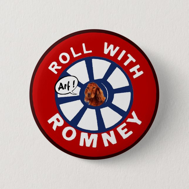 Roll with Mitt Romney 6 Cm Round Badge (Front)