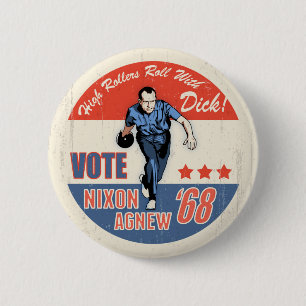 Roll With Nixon 6 Cm Round Badge