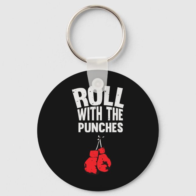 Roll With The Punches Boxing Gloves  Key Ring (Front)