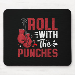 Roll with The Punches Boxing Motivation Quote Mouse Mat