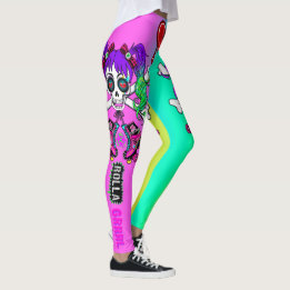 Rolla Grrrl Punk Rock Inspired Colourful Leggings