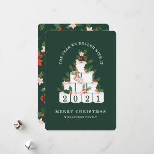 Rolled With It Christmas Toilet Paper Tree Green Holiday Card