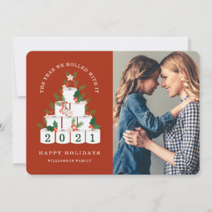 Rolled With It Christmas Toilet Paper Tree Photo Holiday Card