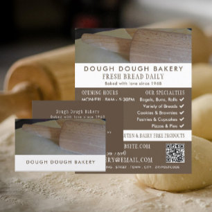 Roller and Pastry, Bakers, Bakery Store Business Card