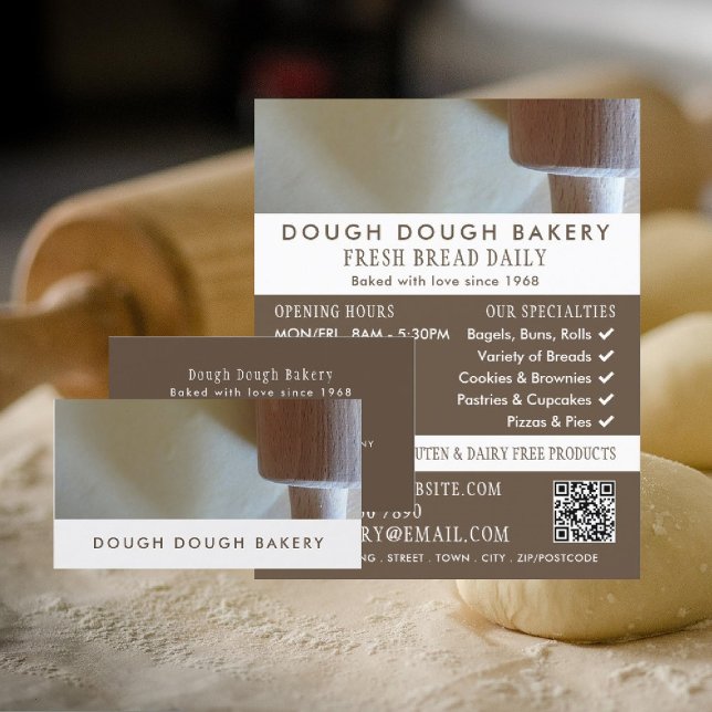 Roller and Pastry, Bakers, Bakery Store Business Card (Creator Uploaded)