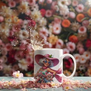 Roller Babe Granny - Customisable Mug Pink Hat 