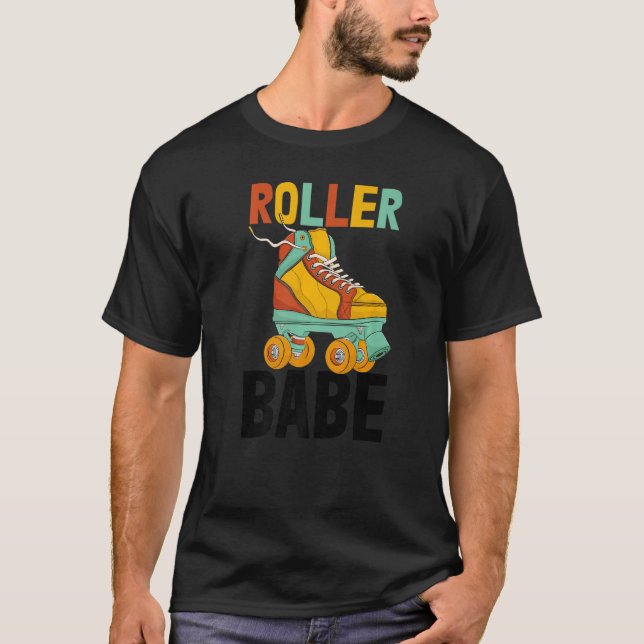 Roller Babe  Women Skating Rolling Shoes Birthday T-Shirt (Front)
