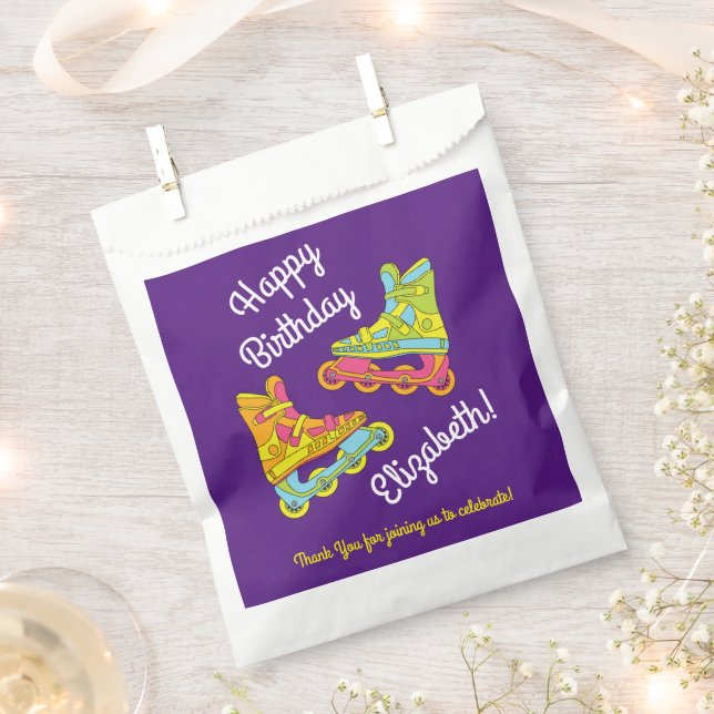 Roller Blades Skates Kids Birthday Party Skating Favour Bags (Clipped)
