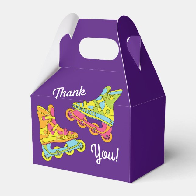 Roller Blades Skates Kids Birthday Party Skating Favour Box (Back Side)