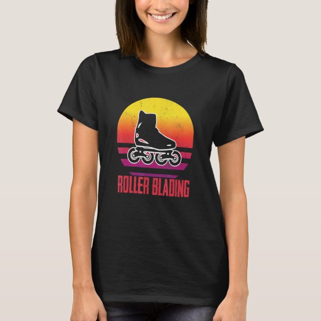 Roller Blading Skates Roller Skating inline skatin T-Shirt (Front)