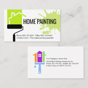 Roller Brush Painting Home Business Card