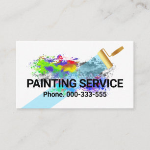 Roller Brush Painting Over Paint Splatter Business Card