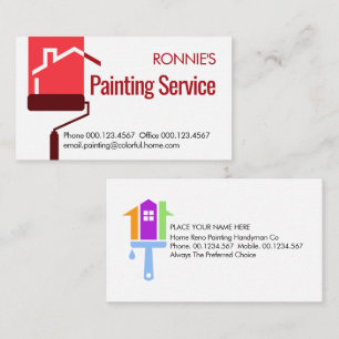 Roller Brush Painting Your Home Business Card