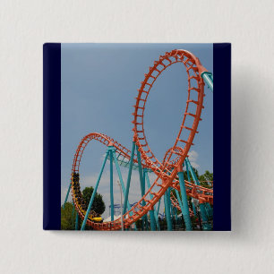 Roller Coaster 15 Cm Square Badge