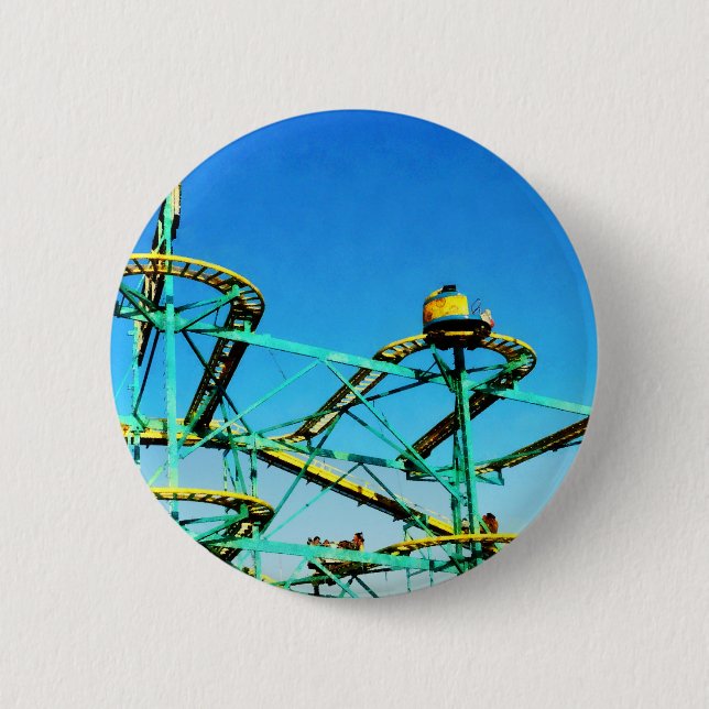 Roller Coaster 6 Cm Round Badge (Front)