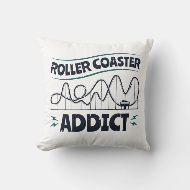Roller Coaster Addict Cushion (Front)