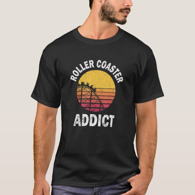 Roller Coaster Addict Funny Amusement Park Team Ou T-Shirt (Front)