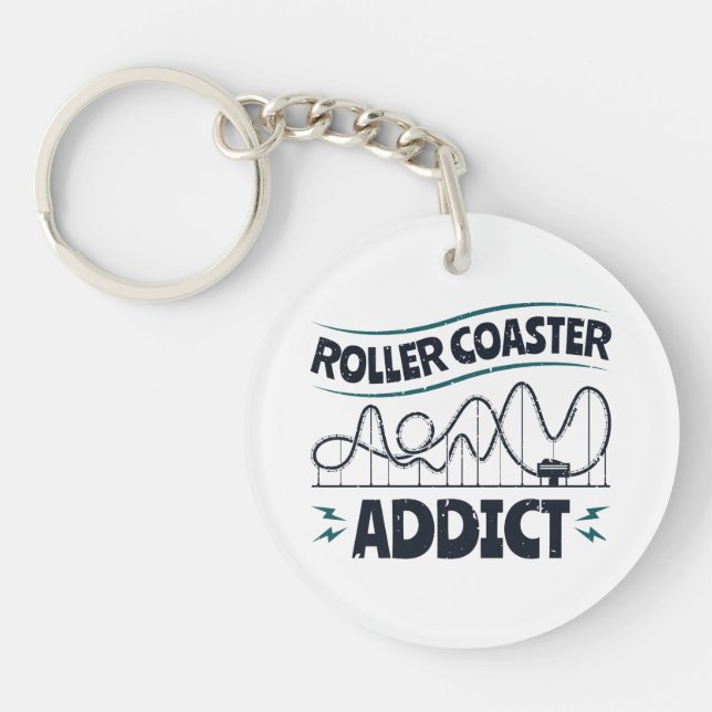 Roller Coaster Addict Key Ring (Front)