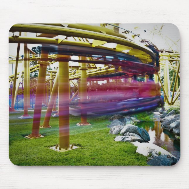 roller coaster amusement park mouse mat (Front)