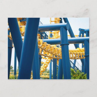roller coaster amusement park postcard