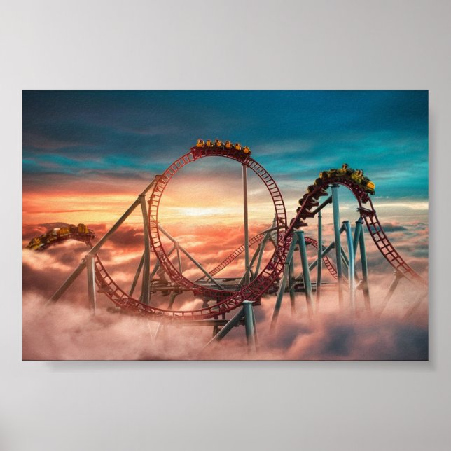 Roller coaster - amusement park poster (Front)