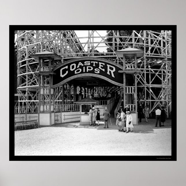 Roller Coaster at Glen Echo Park 1928 Poster (Front)