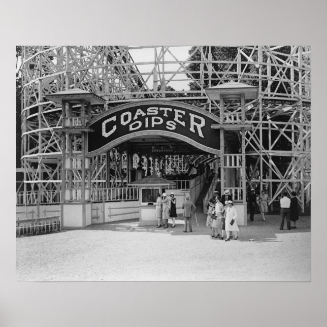 Roller Coaster at Glen Echo Park Photograph Poster (Front)