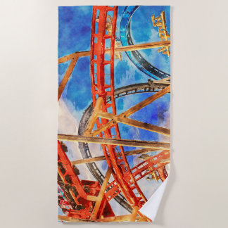 Roller coaster at the beach towel