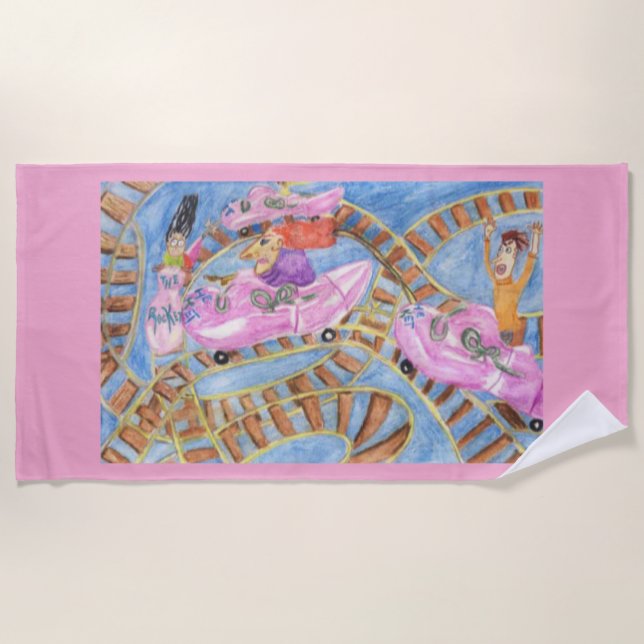 Roller coaster 🎢  beach towel (Front)